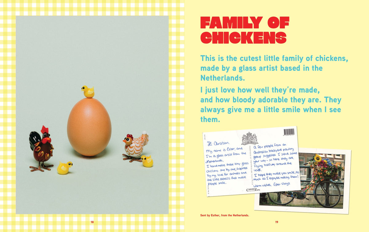 Inside the Mini Museum Memoir: family of chickens (edited spread)