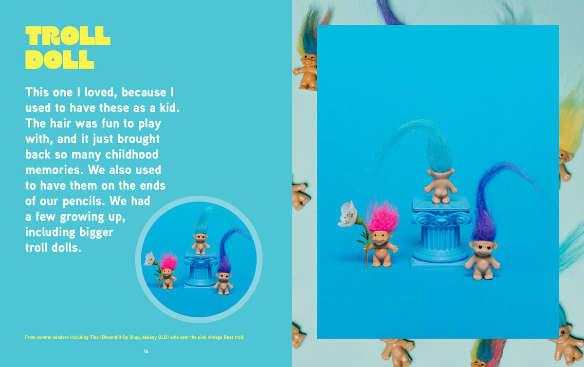 Inside the Mini Museum Memoir: troll dolls (edited spread)
